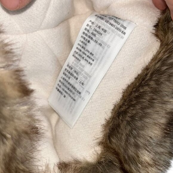 american eagle outfitters as new beige faux fur trappers hat - Picture 3 of 5